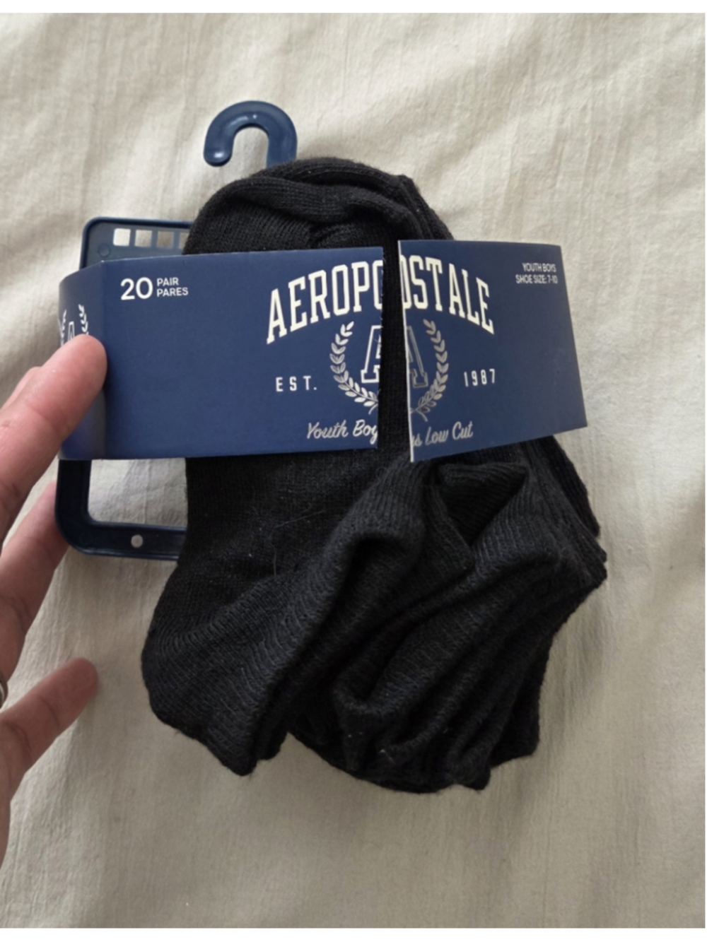 Aeropostale Youth Boys Low Cut Black Socks Size 7-10
